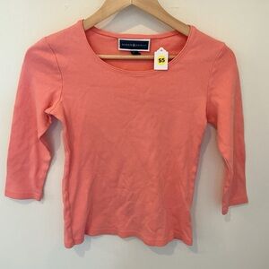 Karen Scott Peach Long Sleeve Top